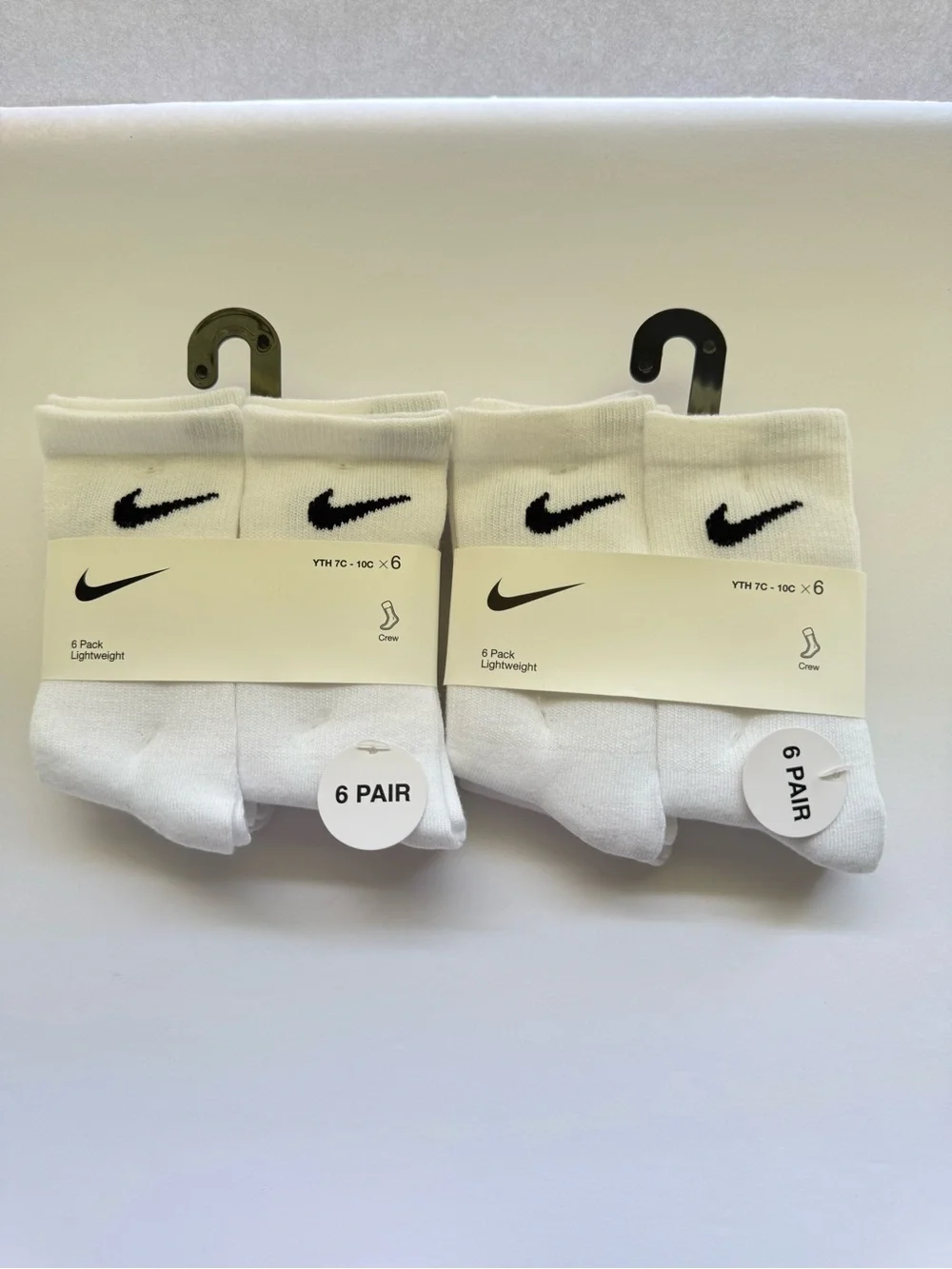 New Nike Toddler Little Kid Crew Socks 2 packs Size: 7c - 10c